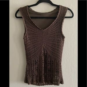 Milk Chocolate Crochet Tank style Top S - tags cut
